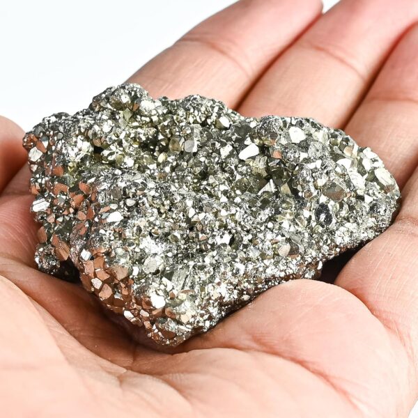 HindCraft Pyrite Stone Original - 40 to 80 Grams, Powerful Crystal for Manifestation, Energy Healing & Wealth - Natural & Authentic Mineral Specimen, Gemstone for Wealth Attracts Money Magnet Reiki