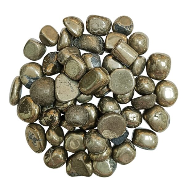 Shubhanjali Crystal Pyrite Tumble Stone Pebble Pyrite Crystals Raw Tumbled Gemstone for Reiki Healing Vastu Correction Gravels for Aquarium Home Décor Garden Table 50 Gm