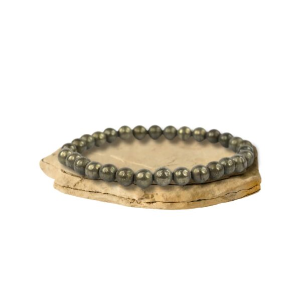 Ikka Jewels Original Pyrite Bracelet for Men & Women – 6mm Certified Beads – Wealth, Success & Confidence – Reiki Charged Stone for Positivity