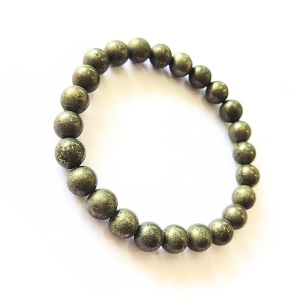 PRAYOSHACRYSTALS Pyrite Bracelet 8 mm Stone Bracelet for Reiki Healing and Crystal Healing Stones Crystal Energized Stone AAA Bracelet with Certificate, Golden