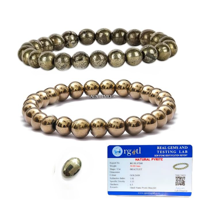 Natural pyrite bracelet, Pyrite beaded jewelry, Pyrite beads bracelet,