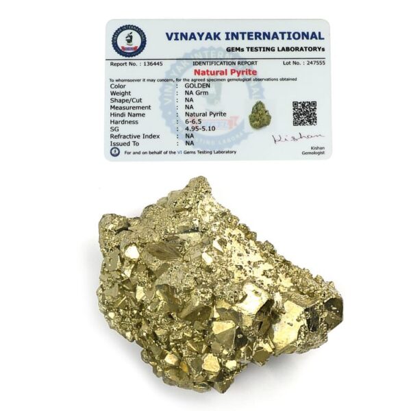 Reiki Crystal Pyrite Stone Products | Pyrite Cluster from Peru | Weight 100 Gm