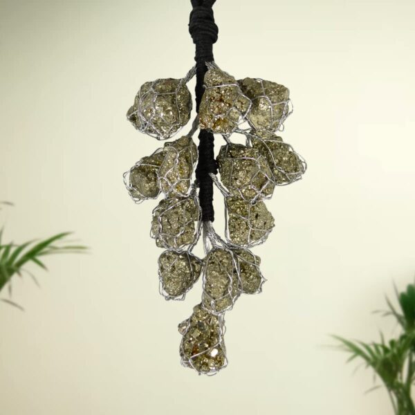 Crystu Natural Pyrite Stone Car Hanging Accessories and Door Hanging Items Stones Size 15 cm