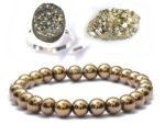 Elastic pyrite bracelet, Gold pyrite bracelet,Handmade pyrite bracelet, Healing crystal bracelet,