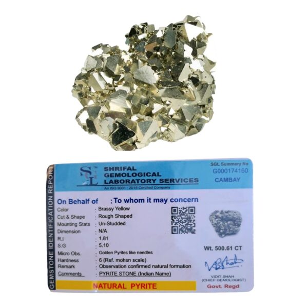 Natural Peru Pyrite Stone Original Lab Certified Clusters - High Energy Natural Iron Pyrite Rock Reiki Crystal for Increased Willpower - Manifestation Stone For Attracting Wealth & Abundance