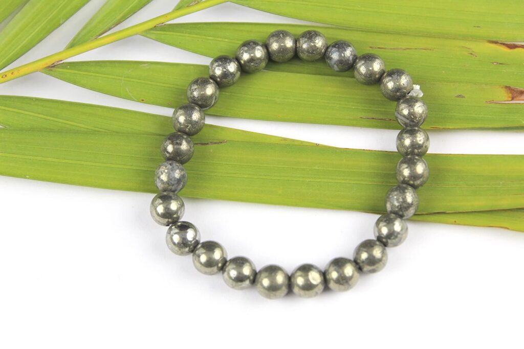 Gold pyrite bracelet, Handmade pyrite bracelet, Healing crystal bracelet,