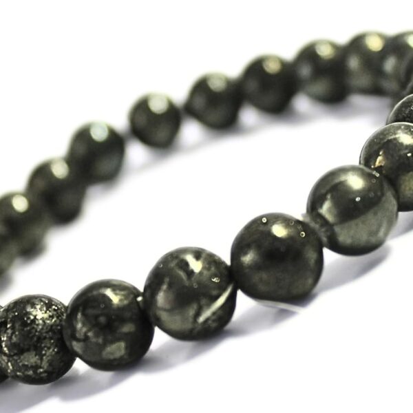 Ekatmane Pyrite Stone Bracelet for men and women, Handcrafted, Pyrite Gemstone | Money Magnet Bracelet for wealth, protection and success.