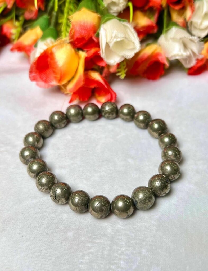 Pyrite bracelet, Pyrite chakra bracelet, Pyrite crystal healing,