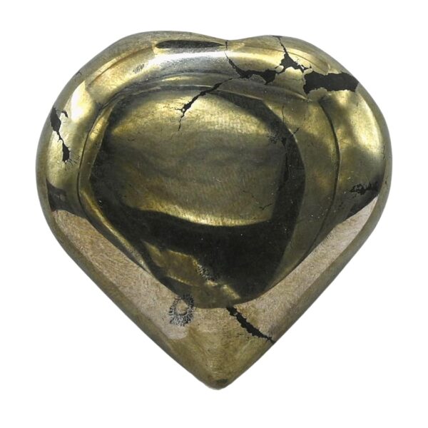 Certified Pyrite Crystal Heart Palm Pebbles Stones for Anxiety Stress Relief Massage - AAA Grade Original Healing Gemstone Agate Heart Palm Stone for Yoga Meditation Spiritual
