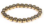 Elastic pyrite bracelet, Gold pyrite bracelet, Handmade pyrite bracelet,