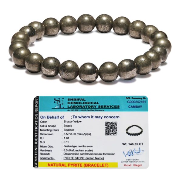 CRIKI Original Pyrite Bracelet For Men&Women,Money Magnet Bracelet,Pyrite Crystal Bracelet,Friendship Gifts,Stone Bracelet For Money,Wealth,Manifestation,Meditation,And Reiki Healing-8Mm