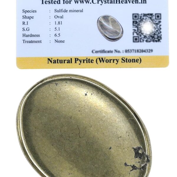 Certified Pyrite Crystal Thumb Worry Pebbles Stones for Anxiety Stress Relief Massage - AAA Grade Original Healing Gemstone Agate Rubbing Stone for Yoga Meditation Spiritual Reiki Feng Shui
