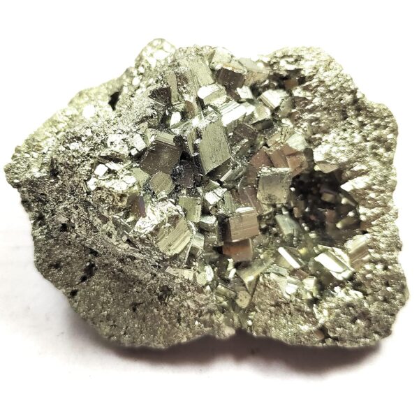 Rocksmins Natural Rough Golden Pyrite Crystal Fools Gold Peru Stone Single Piece Cluster for attract Wealth Money Business Luck Abundance Prosperity Vastu