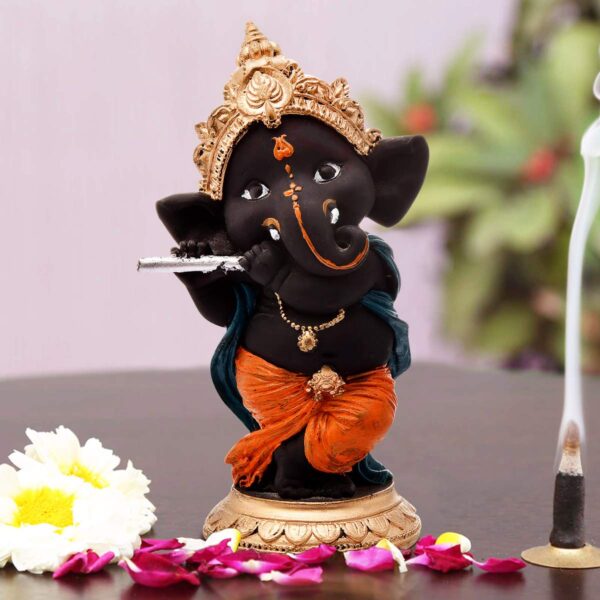 Karigaari India Handcrafted Polyresin Eco Friendly Lord Ganesha Ganpati Idol Figurine | Lord Ganesha Statue for Home Decoration (Multicolor)