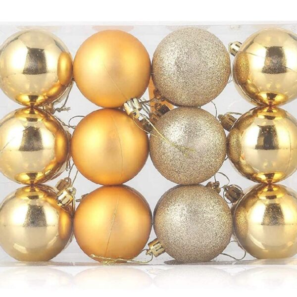 12 Pcs Small Golden Balls Christmas Tree Decoration Itmes Xmas Tree Hanging Ornaments Christmas Decoration Items Decor 3 CM