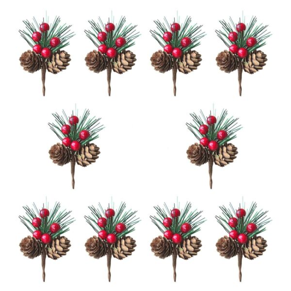 Supvox® 10Pcs Artificial Holly Ornaments for Christmas Tree Decor/Home Decor, Red Berries Decorative, Mistletoe Christmas Decorations Items for Wreath, Tree, Door, Window