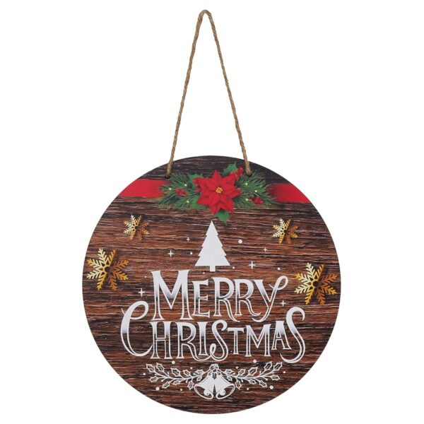 Webelkart Premium Merry Christmas Printed Wall Hanging/Door Hanging for Home and Office Decor Christmas Decorations Items (Wood Color_14.5 inches)