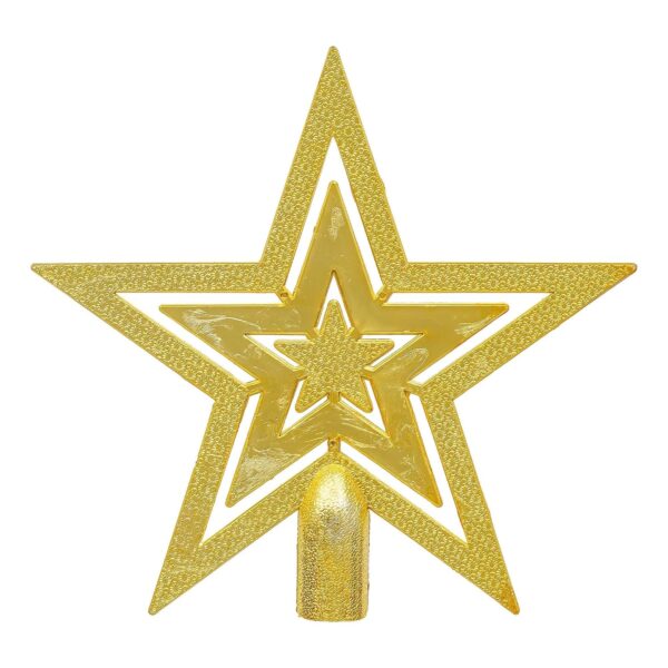 eCraftIndia Golden Merry Christmas Star for Xmas Tree Star Topper Christmas Tree Decoration Items Ornaments Props Gifts for Women Men Kids Girls