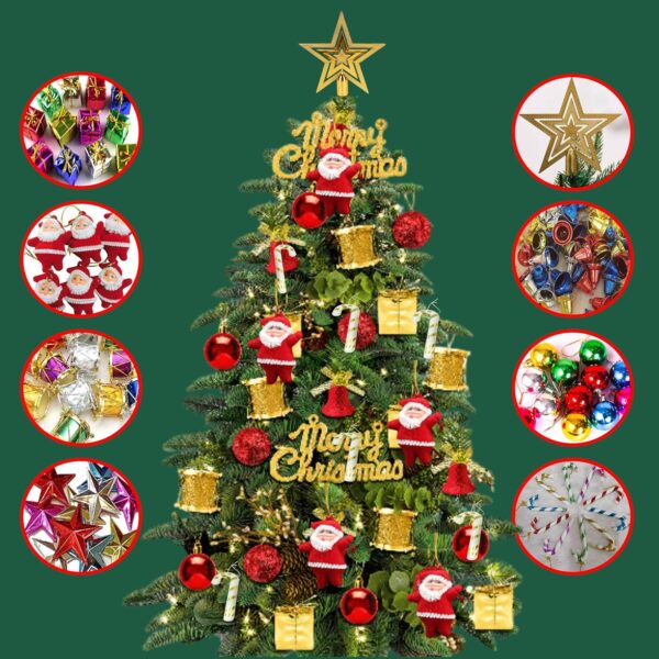 70Pcs Mini Christmas Tree Decoration Ornaments Set | Beautiful Xmas Tree Hanging Baubles & Décor Items | Christmas Tree Decorations Accessories (Random Ornaments Sent | Tree Not Inculded)