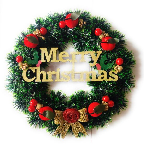 Designer Christmas Wreath/Wall Hanging/Decoration for Xmas Party/Christmas Decorations for Home/Gifts/Wreath - (Green Pine, 10 Inch)