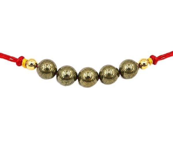 5 Beads Crystal Stone Rakhi for health benifits | Rakshabandhan Band for Brother | Real Gemstone Rakhi