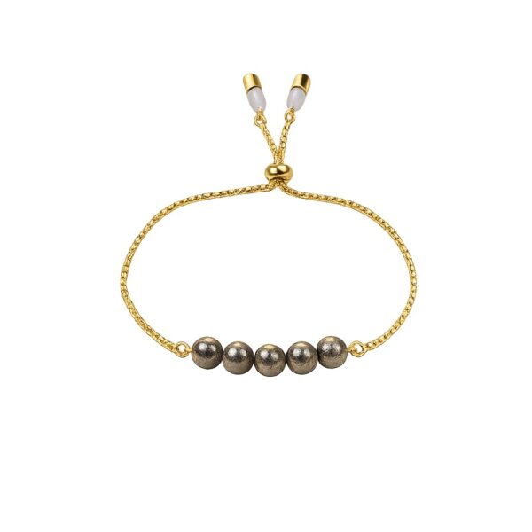 Studd Muffyn Pyrite Crystal Adjustable Rakhi | Natural Healing Stone Rakhi for Men | Premium Bracelet Rakhi Gift