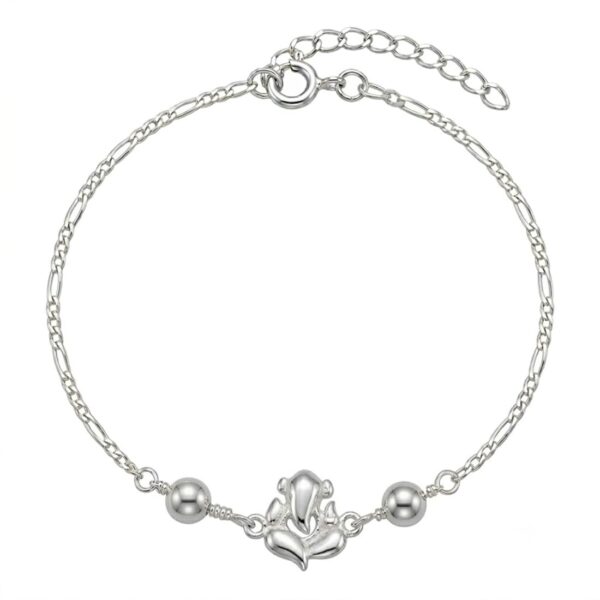 Parnika Pure 925 Sterling Silver Ganesha Rakhi for Brother | Hallmarked Silver Rakhi Bracelet for Bhaiya | Raksha Bandhan Gift