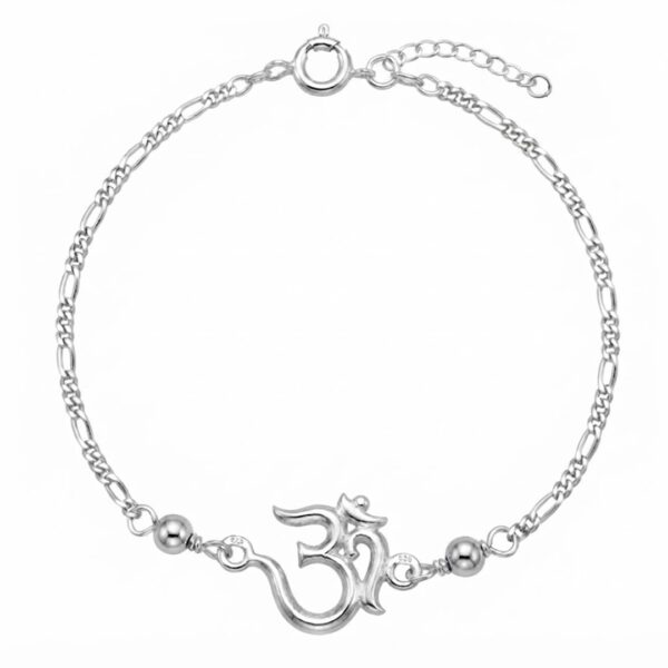 Parnika 925 Pure 92.5 Sterling Silver Om Trishul Tripund Rudraksh Rakhi Bracelet for Brother | Hallmarked Silver Raksha Bandhan Rakhi | Premium Adjustable Rakhi Gift