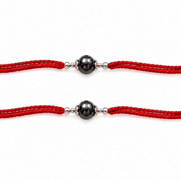 Pyrite Rakhi | 925 Sterling Silver | 925 Silver Flower Cap and Beads | Protection & Abundance Stone | Rakshabandhan | For Boys & Men