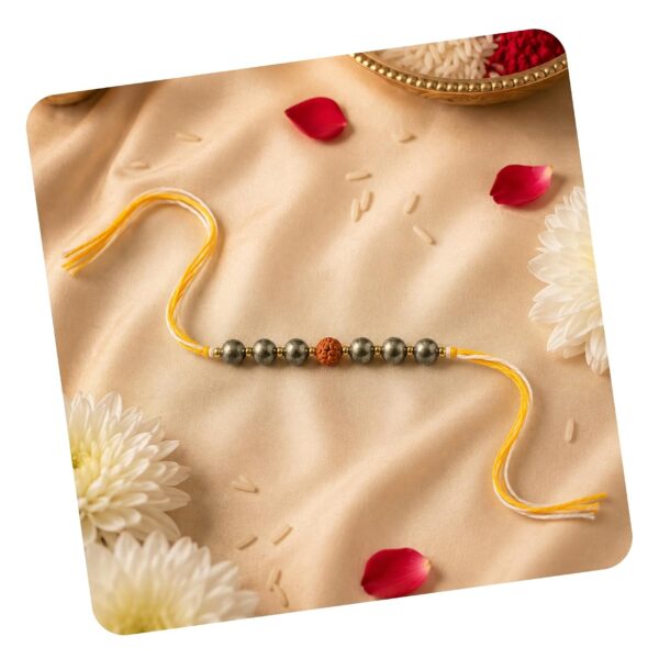 Pyrite Stone Rakhi for Brother Premium Aesthetic Raksha Bandhan