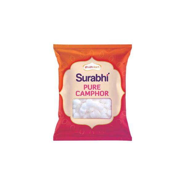 Shubhkart Surabhi Pure Camphor Pouch for Puja, Meditation, Spirituality & Other Religious Rituals - 100g|Refreshing Fragrance| Aromatic Kapooram Tablets | lighting | Diwali Lights | Diwali Pooja Items