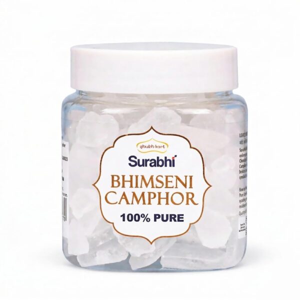Shubhkart Surabhi Bhimseni Camphor | 100% Natural | 100 Gm Camphor for Pooja | Air Purifier | Aromatherapy | Havan | Meditation | Diffuser Use | Long-Lasting Fragrance | Odor Remover | Diwali Lights