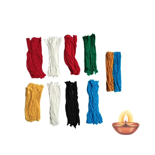 7 Colour Wicks for Pooja | Navagraha Thiri Batti Vattulu | Total 108 Wicks | Pooja Items | Nava graha Thiri batti vathulu vattulu for Navgrah Pooja