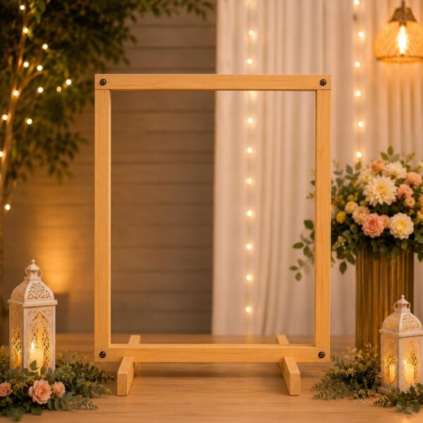 SATYAM KRAFT 1 Piece Foldable Folding Wooden Makhar Mandap for Navratri Decoration Setup for Home DIY Pandal Decoration Backdrop Stand, Idol Pooja Decoration for Navratri, Durga Pooja, Festival Decor
