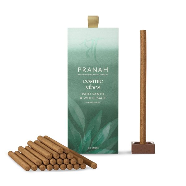 Pranah Palo Santo & White Sage Dhoop Sticks | Pack of 25 | Charcoal-Free