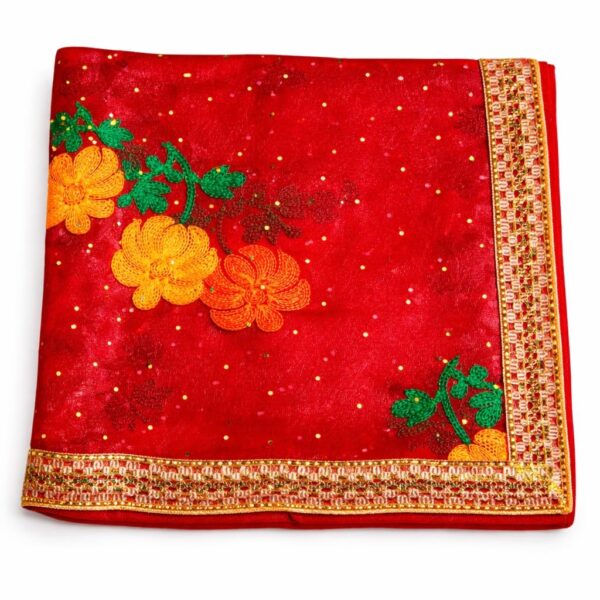 MATA Ki Chunri 2 Meter Red Net Full Size | MATA Rani Ki Chunni for Pooja | Deity Lal Chundi | Navratri MATA Chunri | Devi MATA Ki Chuni Big Size