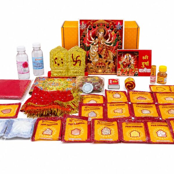 Navratri Puja Samagri Kit | Durga Puja Kit | Navdurga Poojan & Ghat Sthapna Kit | Maa Ambe Durga (31 Items