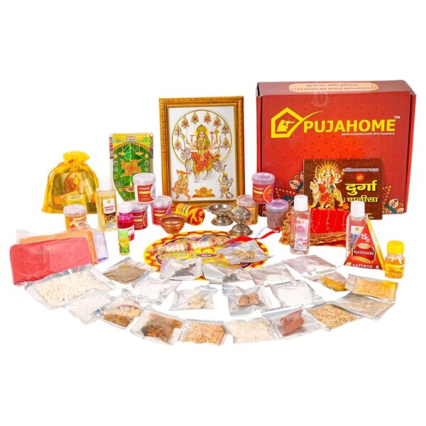 Navratri Puja Samagri Kit | Navdurga Puja Kit for Durga Pujan | Ghat Sthapna Poojan | Maa Laxmi Ambe Durga (50 Items)