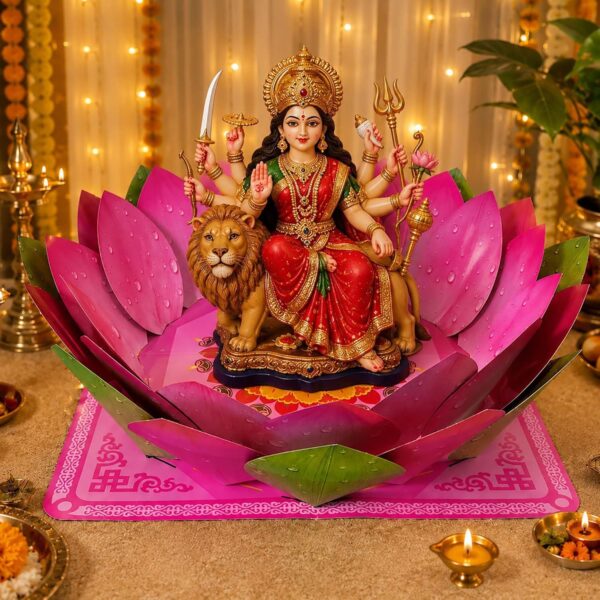 SpecialYou Diwali Decoration for Home & Navratri Decoration Items with Foldable Paper Lotus Makhar (30x7.5 inch), Big Lotus Flower, Diwali Decorative Items - 1 Set